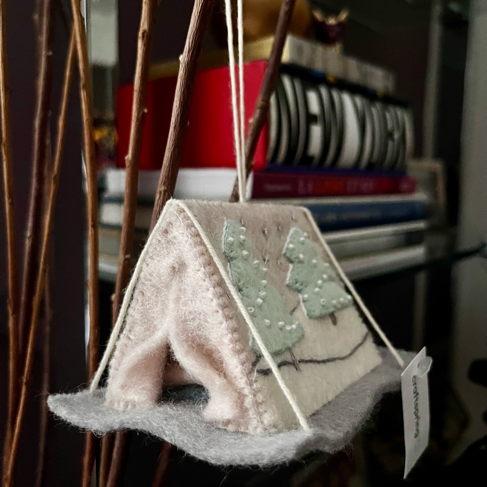 Craftspring Handmade Felted Snowy Tent Ornament - Limited Collector’s Edition